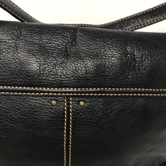 The Sak Dark Brown Pebbled Leather Side Pockets Hobo Shoulder Bag-EUC - Picture 6 of 15